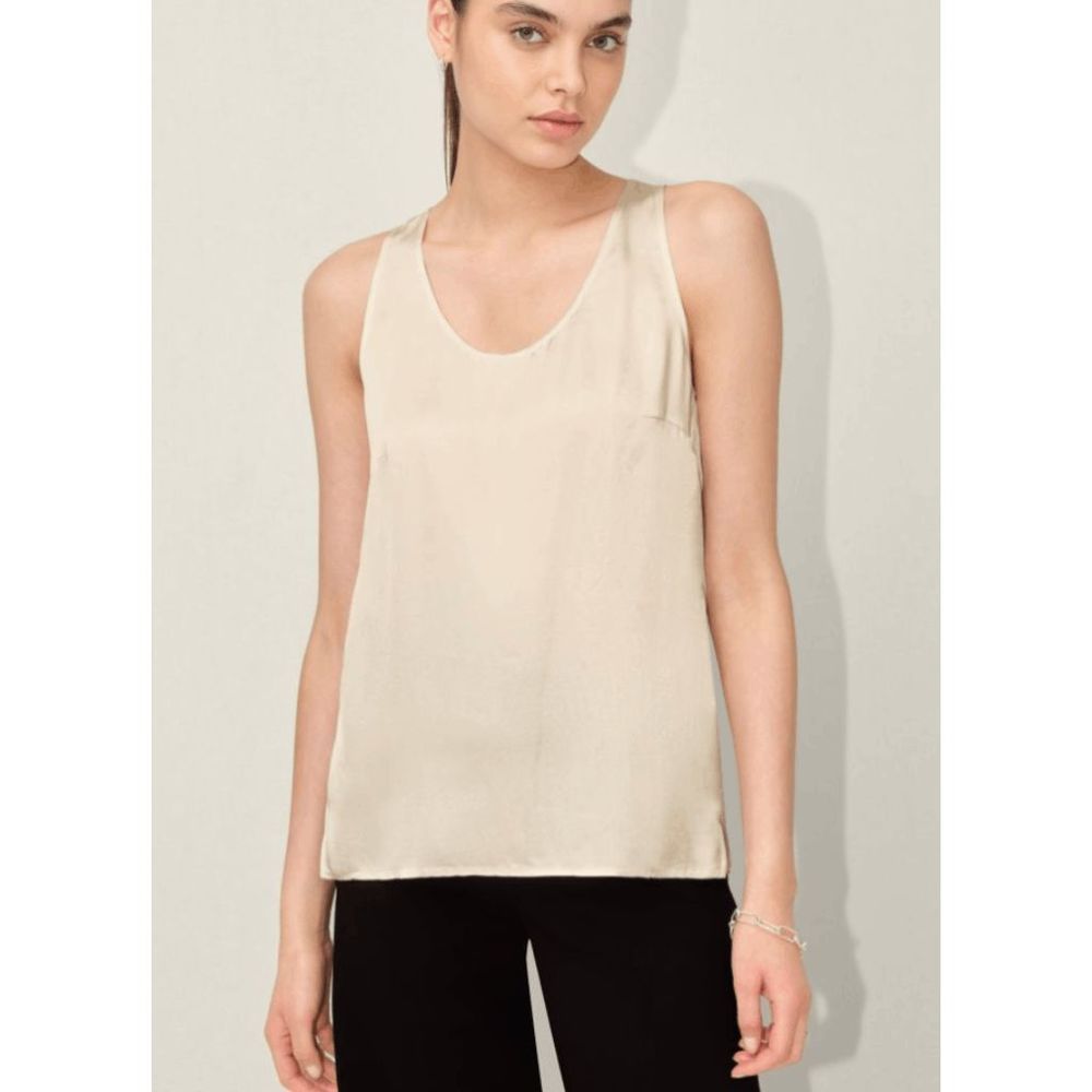 Drykorn for Beautiful People 100% Silk Beige Nude Tank Blouse Size US Medium